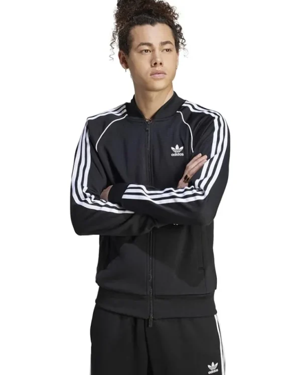 adidas Originals Coats & Outerwear<Adicolor Classics Superstar Track Top in Primeblue Black/White