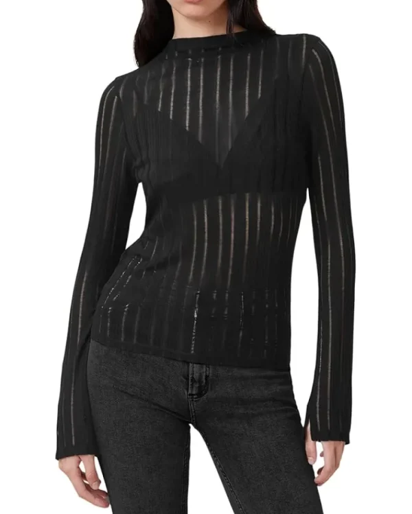 AllSaints Shirts & Tops<Aki Long Sleeve Tee Black
