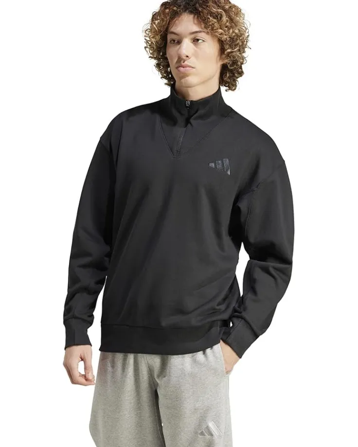 all_szn_fleece__zip_crew_0.webp adidas Hoodies & Sweatshirts<All SZN Fleece 1/4 Zip Crew Black