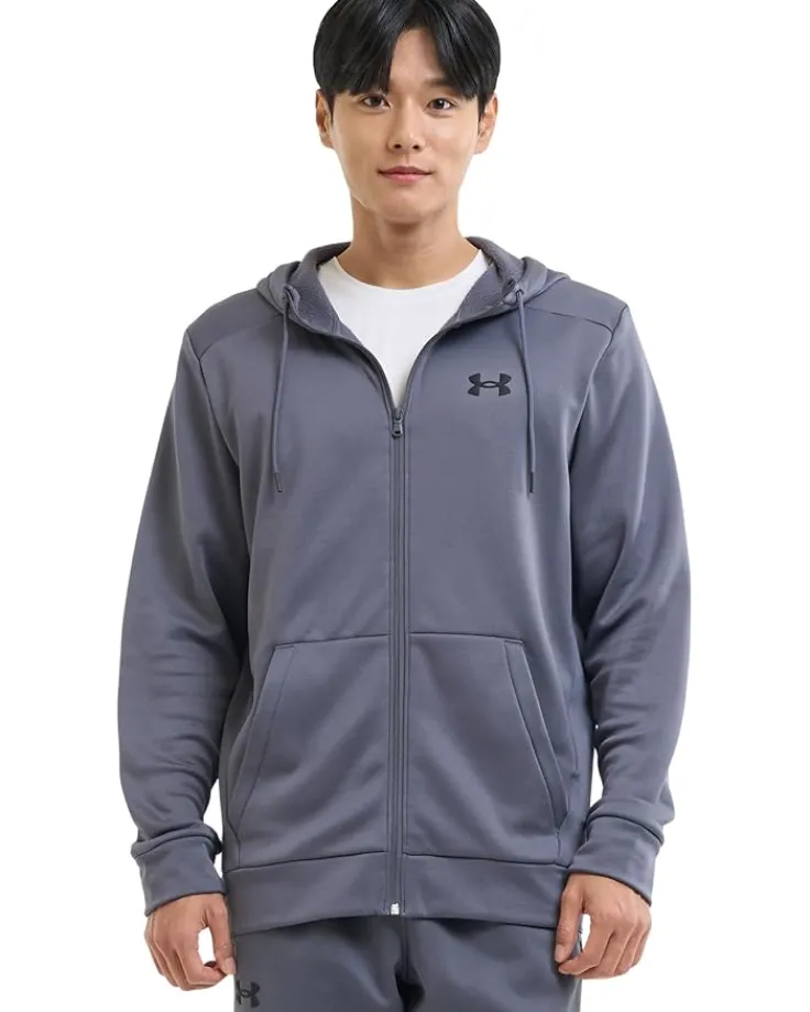 armour_fleece_full_zip_ho_0.webp Under Armour Activewear | Hoodies & Sweatshirts<Armour Fleece Full Zip Hoodie Black/Black