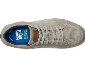 Nunn Bush Wide<Aspire Knit Moccasin Toe Sneaker Oxford Comfortable Lightweight Fabric Lace Up Stone