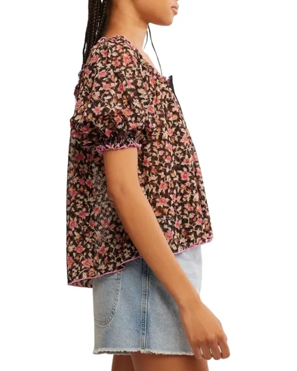 Free People Shirts & Tops<Astra Peasant Top Black Combo