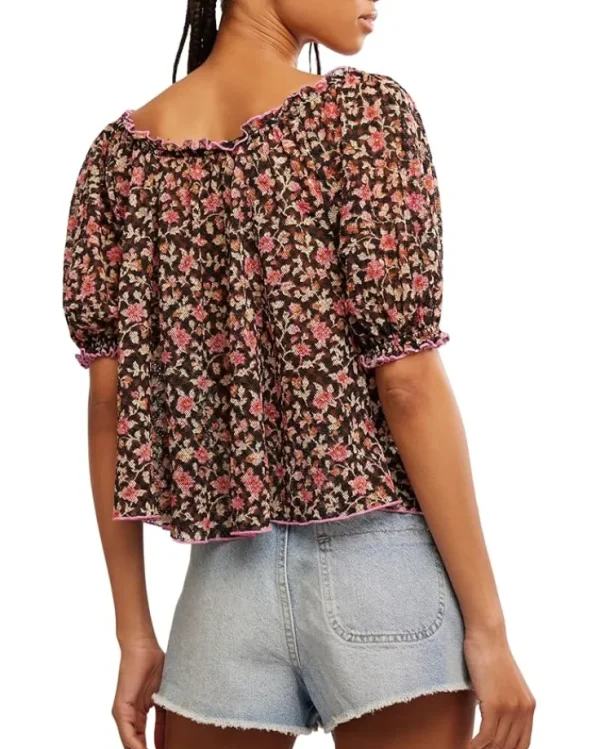 Free People Shirts & Tops<Astra Peasant Top Black Combo