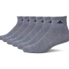 adidas Activewear<Athletic 6-Pack Quarter Socks Heather Grey/Black