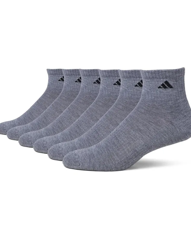 athletic_pack_quarter_soc_0.webp adidas Activewear<Athletic 6-Pack Quarter Socks Heather Grey/Black