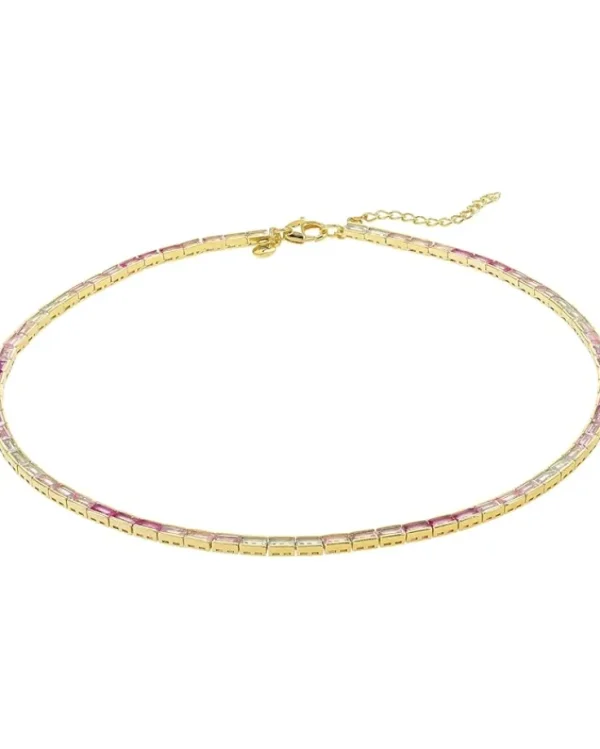 Madewell Jewelry<Baguette Tennis Necklace Shaded Pink