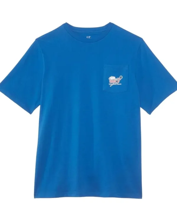 Vineyard Vines Kids Shirts & Tops<Beach Lacrosse Short Sleeve Tee (Toddler/Little Kids/Big Kids) Blue Wave