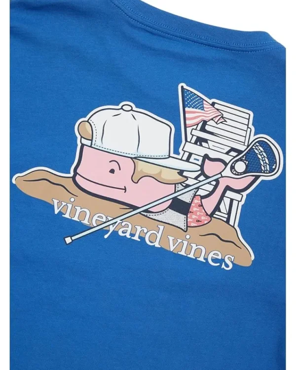 Vineyard Vines Kids Shirts & Tops<Beach Lacrosse Short Sleeve Tee (Toddler/Little Kids/Big Kids) Blue Wave