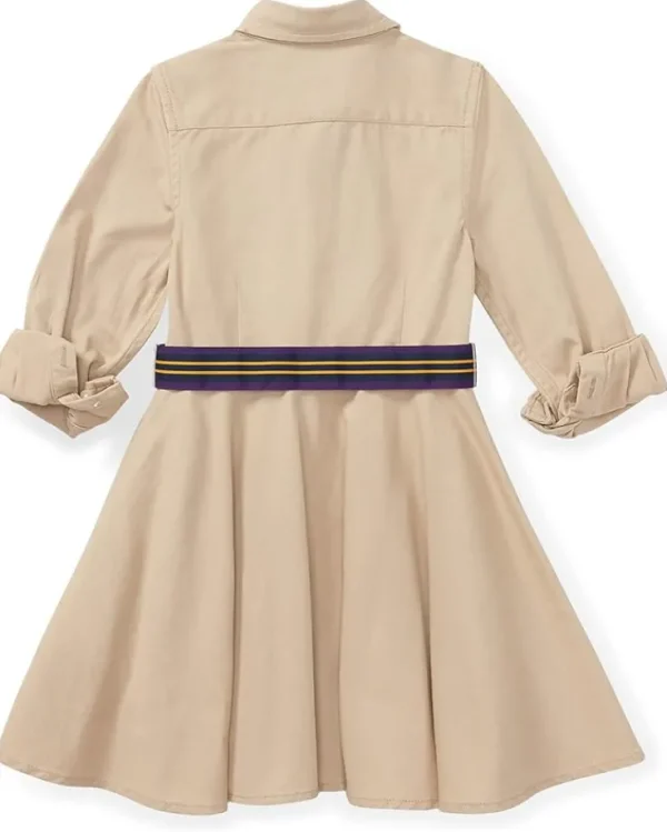Polo Ralph Lauren Kids Dresses<Belted Cotton Chino Shirtdress (Little Kids) Classic Khaki