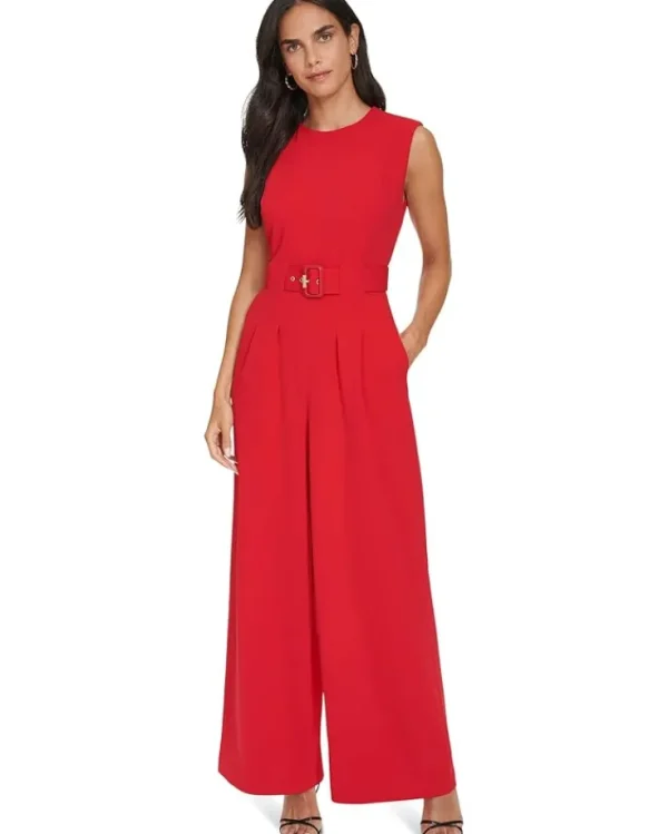 Calvin Klein Jumpsuits & Rompers<Belted Jumpsuit Red