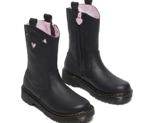Dr. Martens Kid's Collection Boots | Boots<Bex Heart P-O Boot Junior (Little Kid/Big Kid) Black