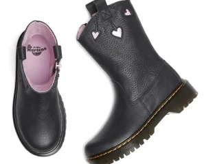 Dr. Martens Kid's Collection Boots | Boots<Bex Heart P-O Boot Junior (Little Kid/Big Kid) Black