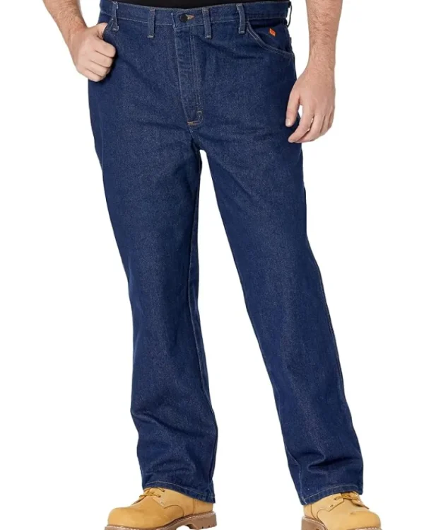 Wrangler Work & Duty Apparel | Big & Tall<Big & Tall Flame Resistant Premium Performance Slim Fit Jeans Dark Denim