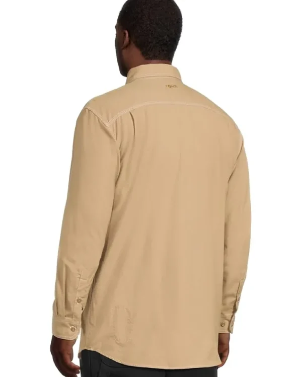 Carhartt Big & Tall | Shirts & Tops<Big & Tall Flame-Resistant Force Original Fit Lightweight Long Sleeve Button Front Shirt Dark Khaki