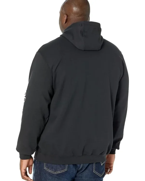 Carhartt Big & Tall | Hoodies & Sweatshirts<Big & Tall Midweight Signature Sleeve Logo Hooded Sweatshirt Black