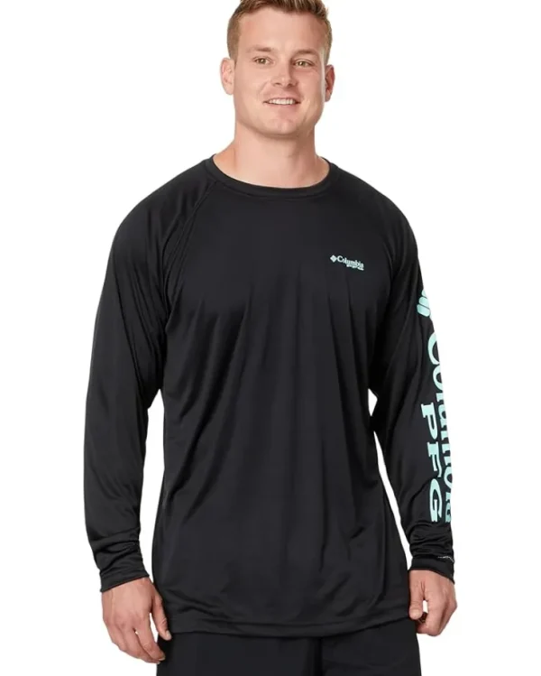 Columbia Big & Tall<Big & Tall Terminal Tackle™ L/S Shirt Black/Gulf Stream Logo