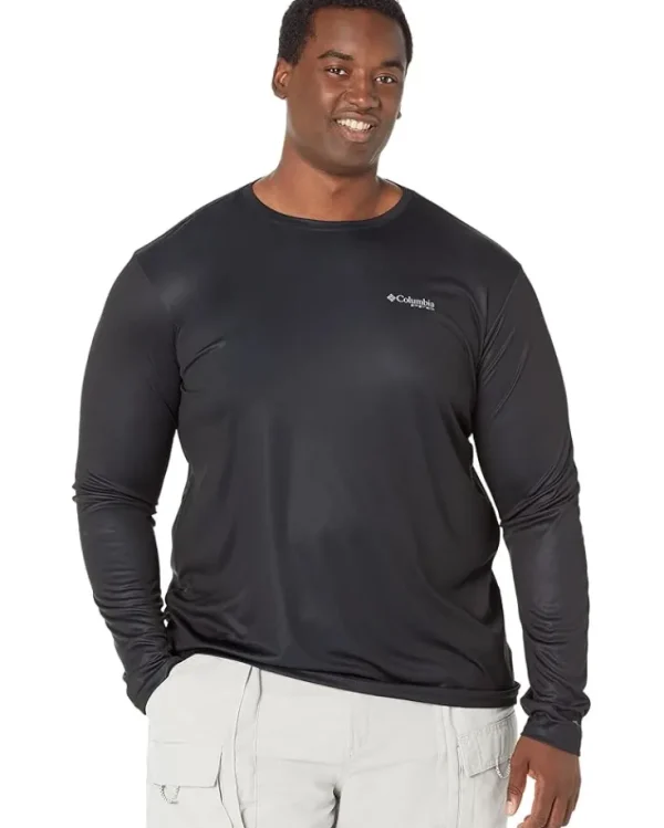 Columbia Big & Tall<Big & Tall Terminal Tackle PFG Fish Flag™ Long Sleeve Shirt Black/Graphite
