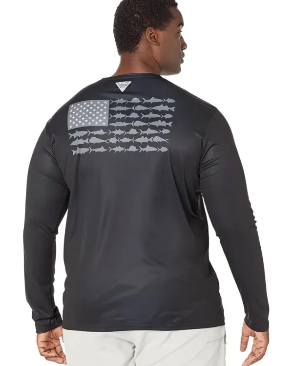 Columbia Big & Tall<Big & Tall Terminal Tackle PFG Fish Flag™ Long Sleeve Shirt Black/Graphite