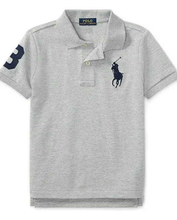 Polo Ralph Lauren Kids Shirts & Tops<Big Pony Cotton Mesh Polo Shirt (Little Kids) Andover Heather