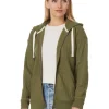 L.L.Bean Plus Size<Birchwood Brushed Waffle Full Zip Hoodie Faded Eggplant