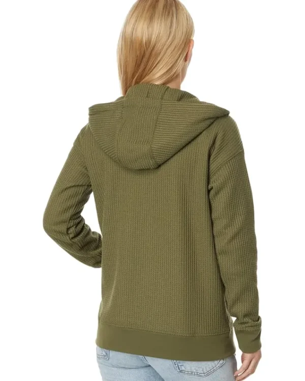 L.L.Bean Plus Size<Birchwood Brushed Waffle Full Zip Hoodie Faded Eggplant