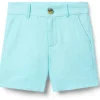 Janie and Jack Shorts<Boys Linen Flat Front Short (Toddler/Little Kid/Big Kid) Blue
