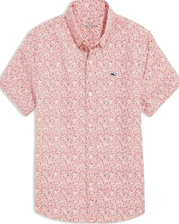 Vineyard Vines Kids Shirts & Tops<Boys Printed Short Sleeves Shirt (Little Kid) Tiny Floral - Cayman