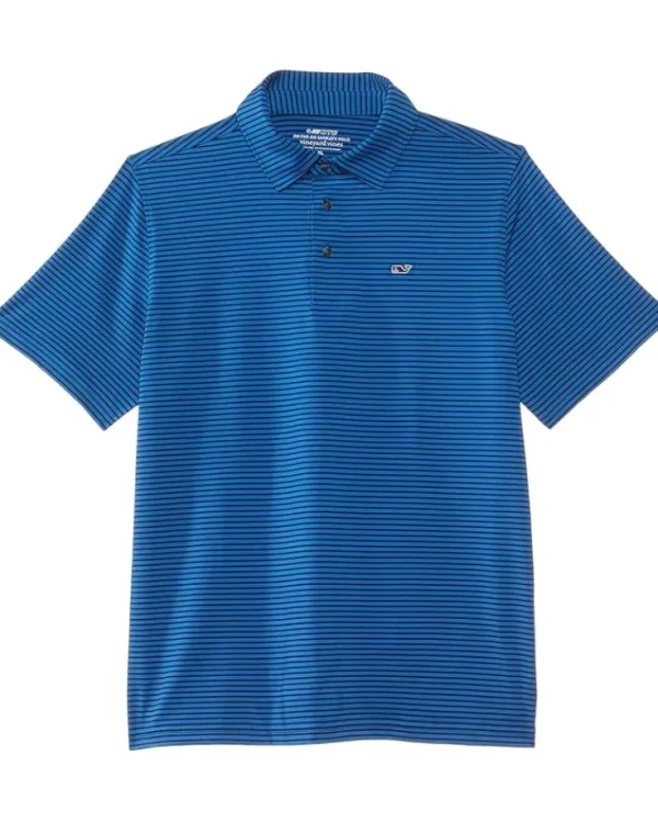 Vineyard Vines Kids Shirts & Tops<Bradley Stripe Sankaty Polo (Toddler/Little Kids/Big Kids) Spinnaker/ Naut Navy