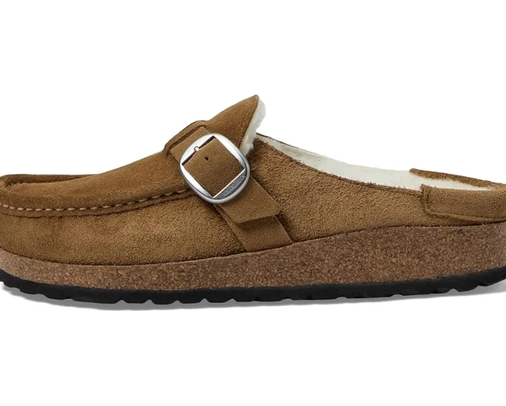 buckley_shearling__suede_3.webp Birkenstock Adaptive | Mules<Buckley Shearling - Suede Tea/Natural Suede/Shearling