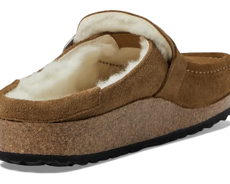 buckley_shearling__suede_4.webp Birkenstock Adaptive | Mules<Buckley Shearling - Suede Tea/Natural Suede/Shearling