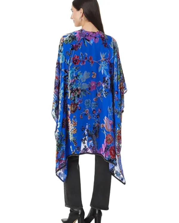 Johnny Was Scarves<Burnout Velvet Shawl Dreamer Blue
