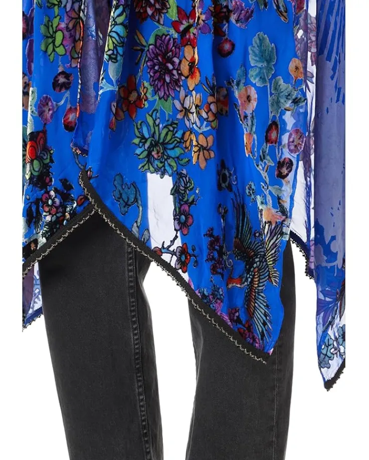 burnout_velvet_shawl_2.webp Johnny Was Scarves<Burnout Velvet Shawl Dreamer Blue