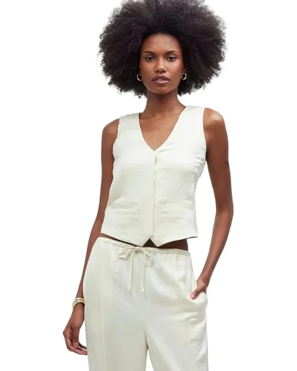 Madewell Coats & Outerwear<Button-Front Vest Top Cake Batter
