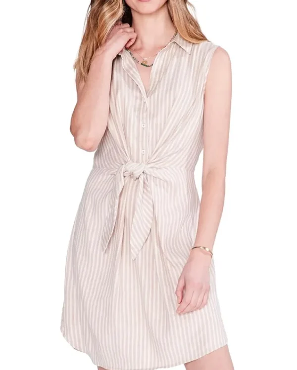 NIC+ZOE Dresses<Cafe Tie Front Dress Neutral Multi