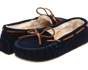 Minnetonka Slippers<Cally Slipper Dark Navy Suede