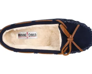 Minnetonka Slippers<Cally Slipper Dark Navy Suede