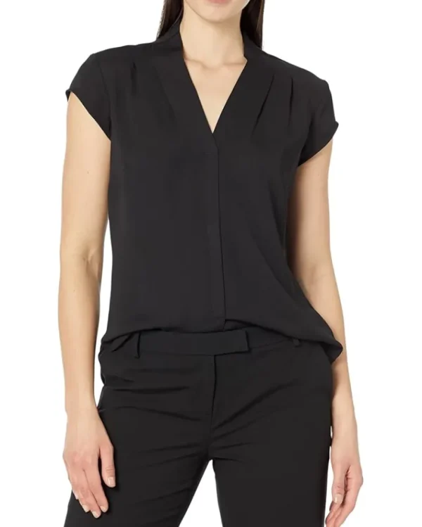 NIC+ZOE Shirts & Tops<Cap Sleeve Day To Night Top Black Onyx