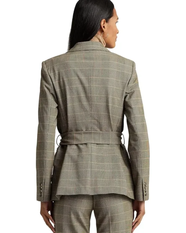 Lauren Ralph Lauren Coats & Outerwear<Checked Plaid Wool-Blend Twill Blazer Brown Multi