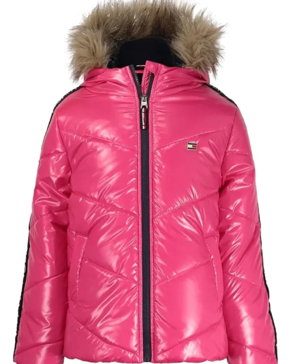 Tommy Hilfiger Kids Coats & Jackets<Chevron Puffer (Little Kid) Fuchsia Purple