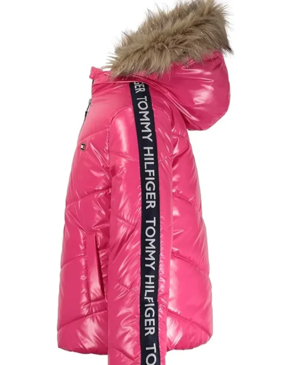 Tommy Hilfiger Kids Coats & Jackets<Chevron Puffer (Little Kid) Fuchsia Purple