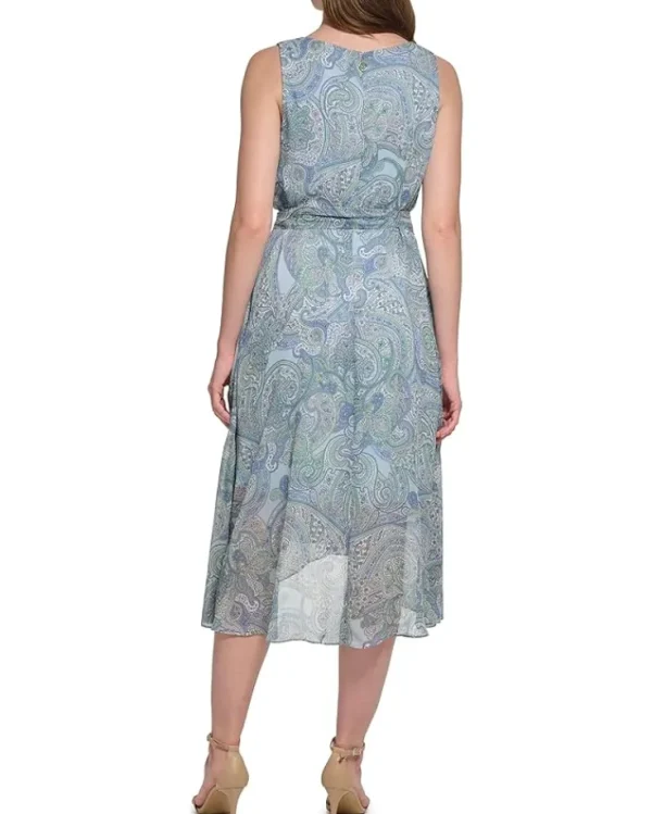 Tommy Hilfiger Dresses<Chiffon Dancing Paisley Dress Blue/Eucalyptus