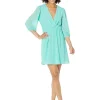 Vince Camuto Dresses<Chiffon Twist Front Balloon Sleeve Fit-and-Flare Turquoise