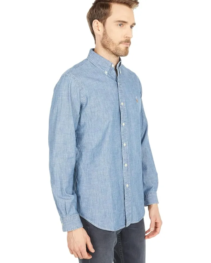 classic_fit_indigo_chambr_3.webp Polo Ralph Lauren Shirts & Tops<Classic Fit Indigo Chambray Shirt Medium Indigo