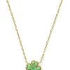 Kendra Scott Jewelry<Clover Short Pendant Necklace Gold Lime Green Magnesite