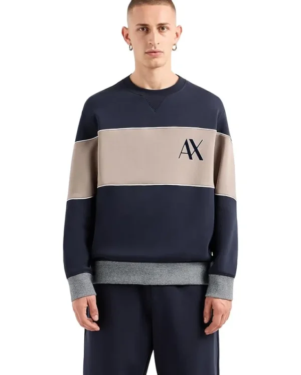Armani Exchange Hoodies & Sweatshirts<Color Blocked Fleece Navy
