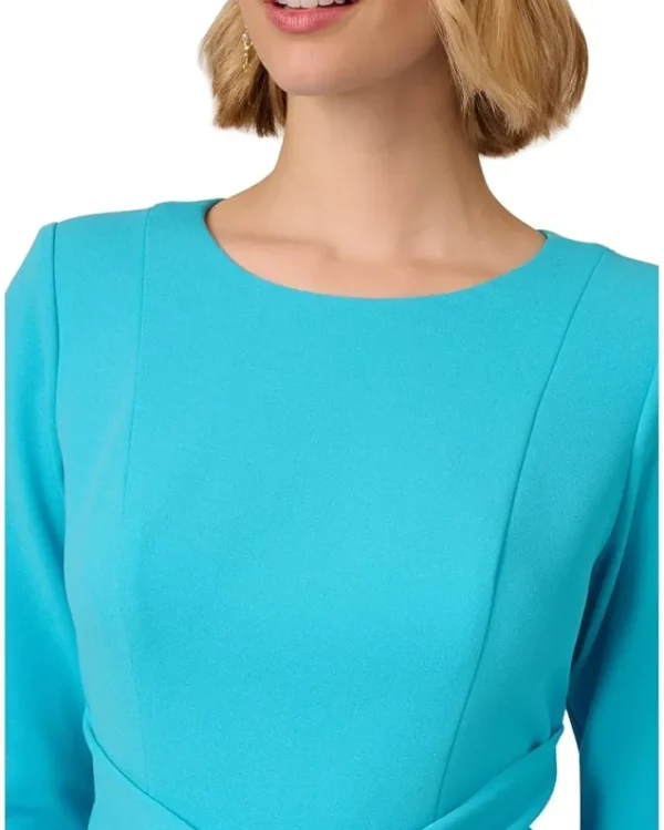 Adrianna Papell Dresses<Colorblock Tie Front Dress Cerulean/Azure