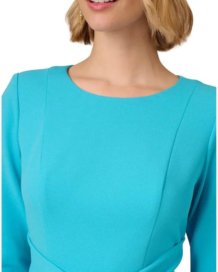colorblock_tie_front_dres_3.webp Adrianna Papell Dresses<Colorblock Tie Front Dress Cerulean/Azure