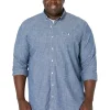 L.L.Bean Big & Tall<Comfort Stretch Chambray Shirt Long Sleeve Traditional Fit - Tall Indigo