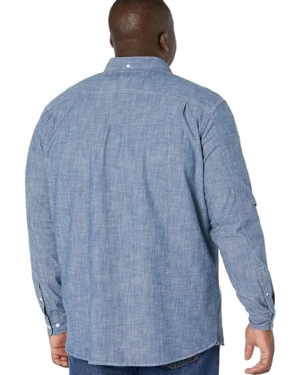 L.L.Bean Big & Tall<Comfort Stretch Chambray Shirt Long Sleeve Traditional Fit - Tall Indigo