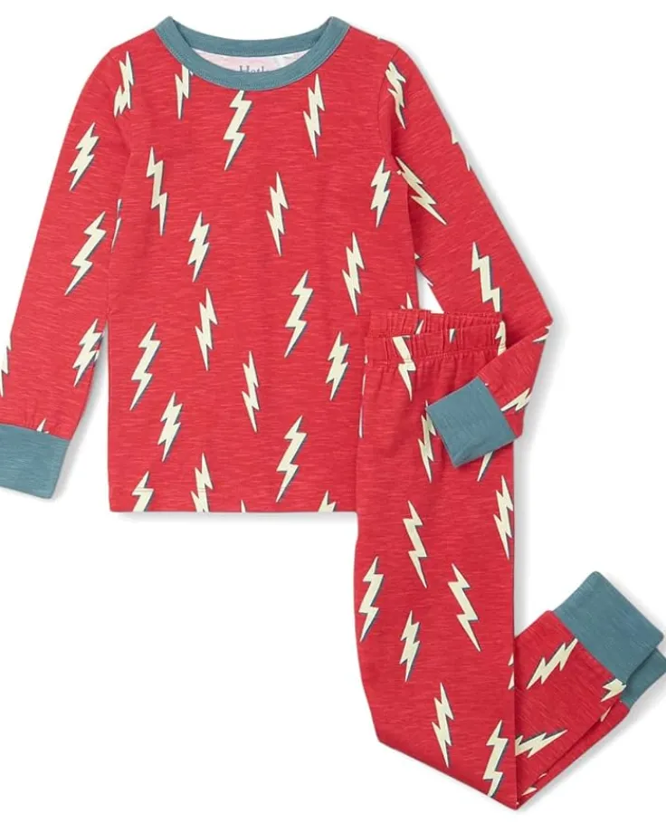 cool_bolts_stretch_cotton_0.webp Hatley Kids Pajamas | Pajamas<Cool Bolts Stretch Cotton Pajama Set (Toddler/Little Kid/Big Kid) Red